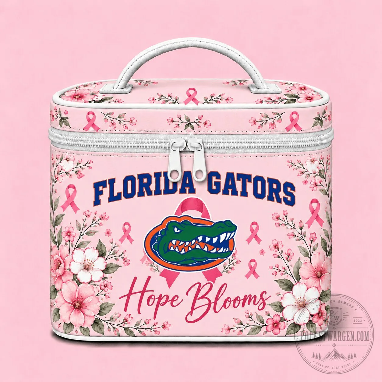 Florida Gators Breast Cancer Awareness Hope Blooms Cosmetic Bag 5 Florida Gators Breast Cancer Awareness Hope Blooms Cosmetic Bag