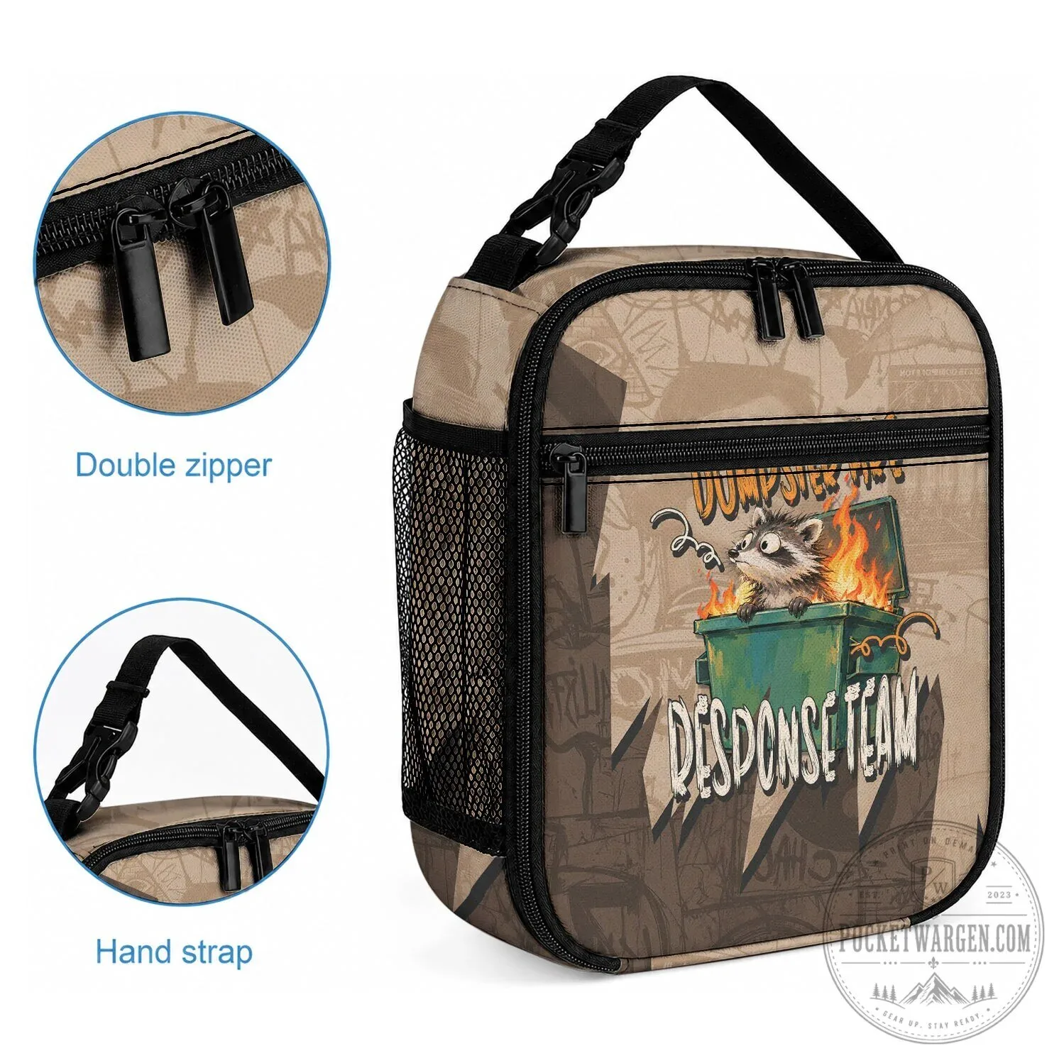Dumpster Fire Response Team Funny Raccoon Cartoon Vintage Grunge Lunch Bag 8 Dumpster Fire Response Team Funny Raccoon Cartoon Vintage Grunge Lunch Bag