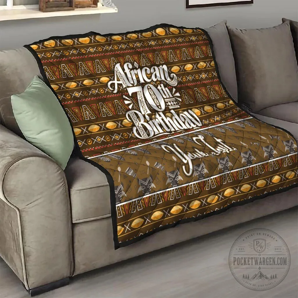 Personalized African 70th Birthday Tribal Pattern Mudcloth Heritage Art Quilt 12 Personalized African 70th Birthday Tribal Pattern Mudcloth Heritage Art Quilt