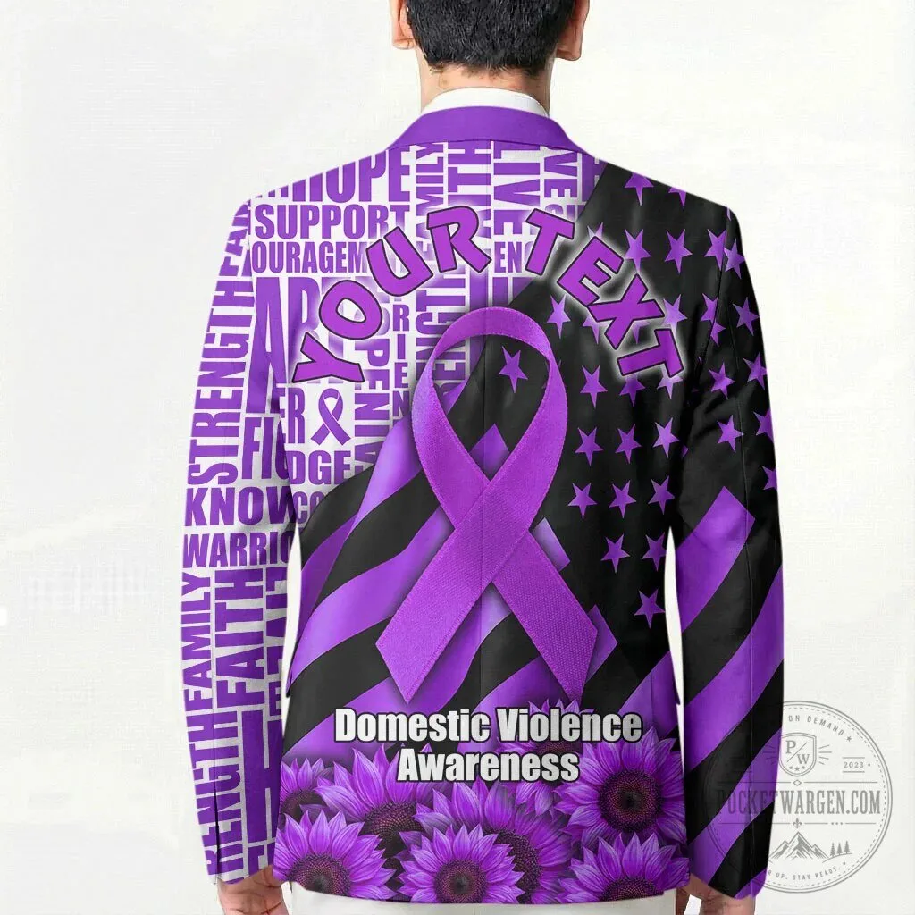 Domestic Violence Awareness Strong Woman Purple Ribbon Sunflower Flag Blazer Jacket 13 Domestic Violence Awareness Strong Woman Purple Ribbon Sunflower Flag Blazer Jacket