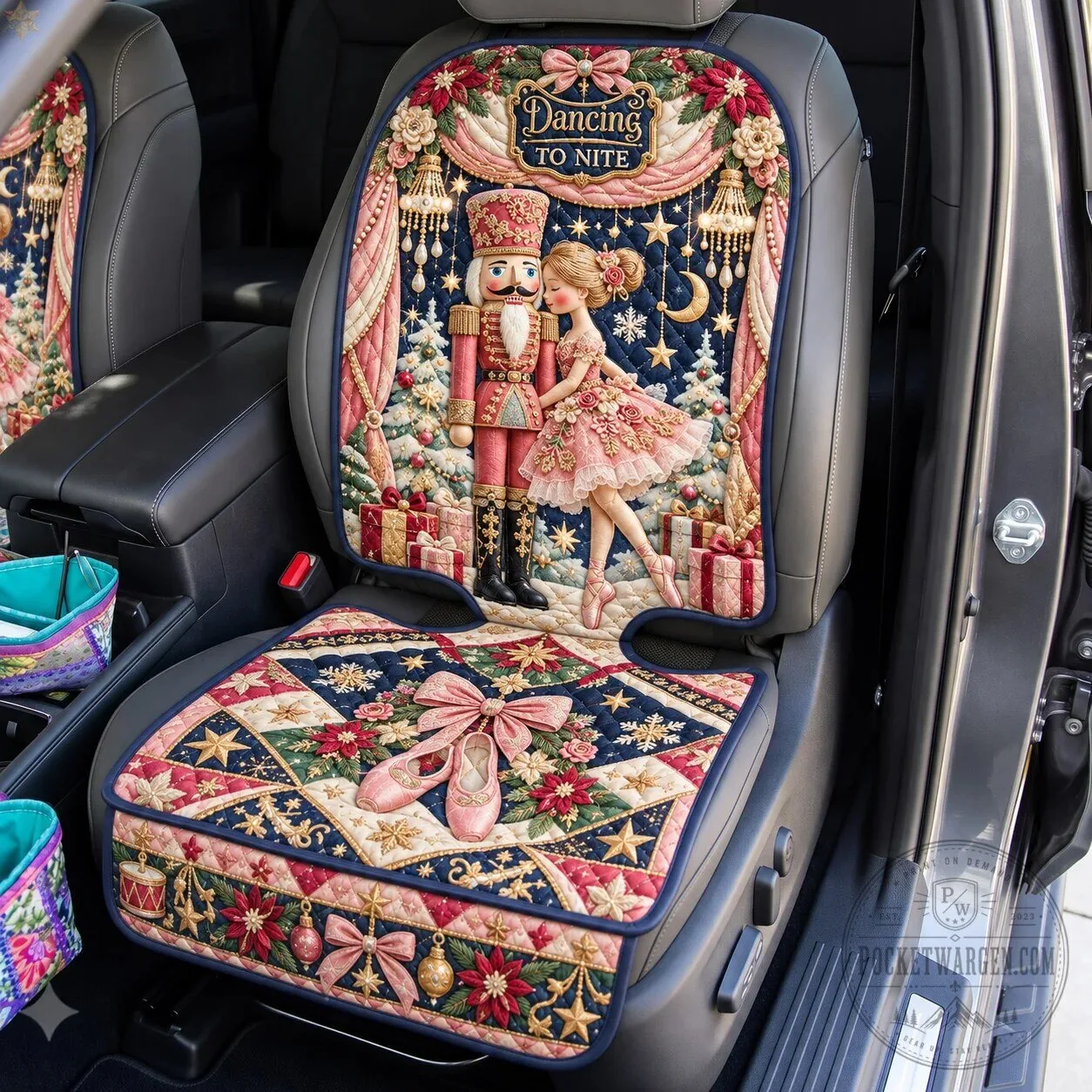 Nutcracker Ballerina Christmas Quilted Car Seat Cover Protector