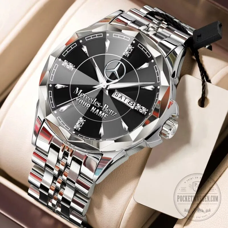 Mercedes-Benz Custom Name Elegant Design Gold and Silver Watch 18 Mercedes-Benz Custom Name Elegant Design Gold and Silver Watch