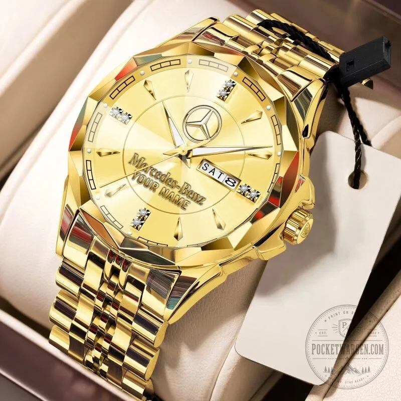 Mercedes-Benz Custom Name Elegant Design Gold and Silver Watch 21 Mercedes-Benz Custom Name Elegant Design Gold and Silver Watch