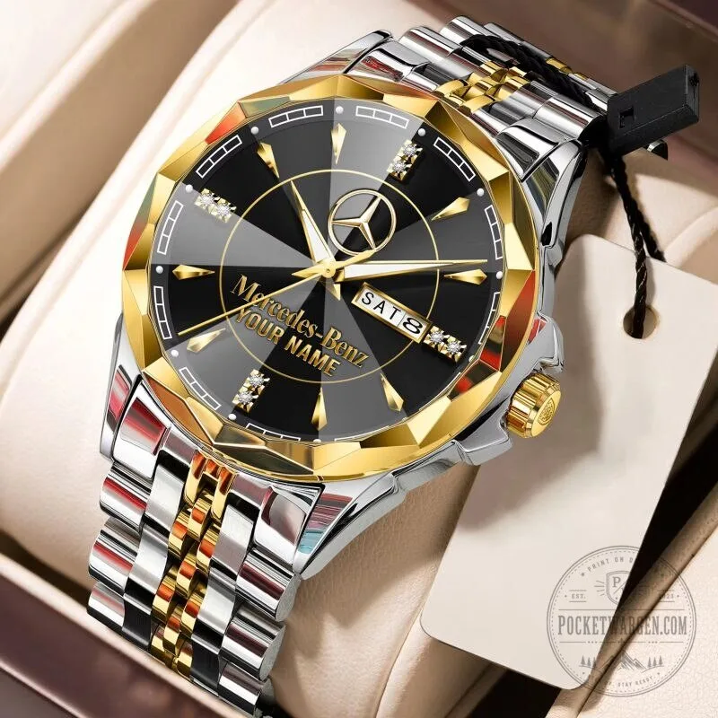 Mercedes-Benz Custom Name Elegant Design Gold and Silver Watch 23 Mercedes-Benz Custom Name Elegant Design Gold and Silver Watch