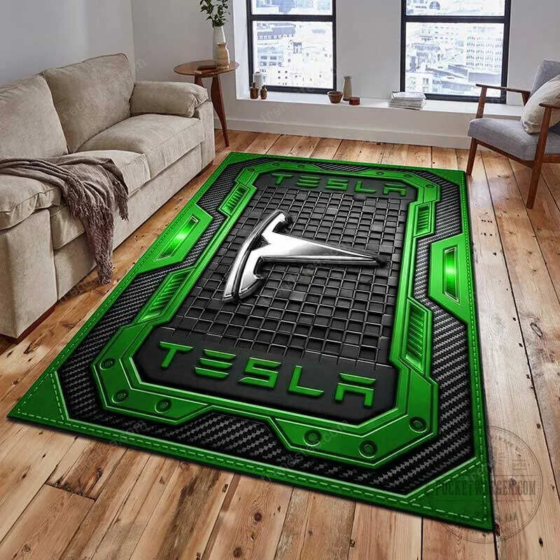 Tesla Logo Red and Black Industrial Style Welcome Floor Mat Rug 13 Tesla Logo Red and Black Industrial Style Welcome Floor Mat Rug