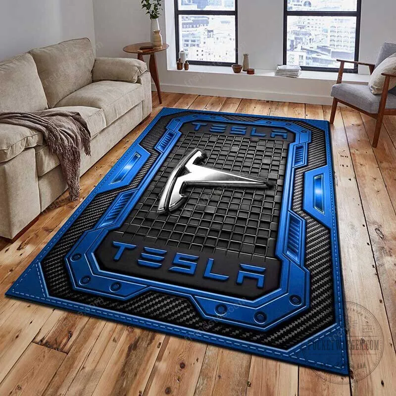 Tesla Logo Red and Black Industrial Style Welcome Floor Mat Rug 19 Tesla Logo Red and Black Industrial Style Welcome Floor Mat Rug