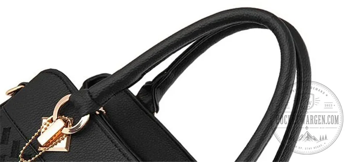 Buick Car Logo Custom Name Black Leather Handbag for Women 33 Buick Car Logo Custom Name Black Leather Handbag for Women