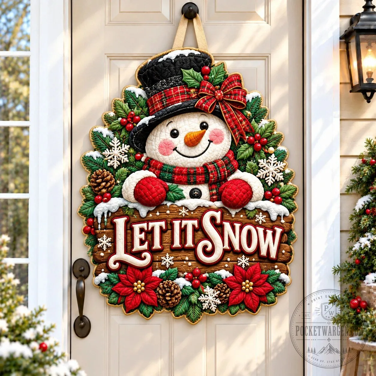 Christmas Snowman Let It Snow Holiday Door Hanger Plaque 5 Christmas Snowman Let It Snow Holiday Door Hanger Plaque