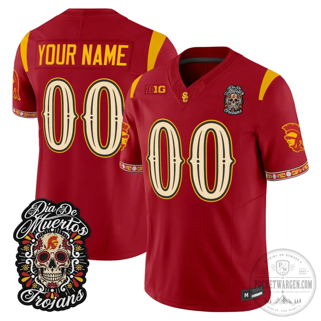 Custom Football Jersey for Día de los Muertos - USC Trojans Custom Football Jersey for Día de los Muertos - USC Trojans
