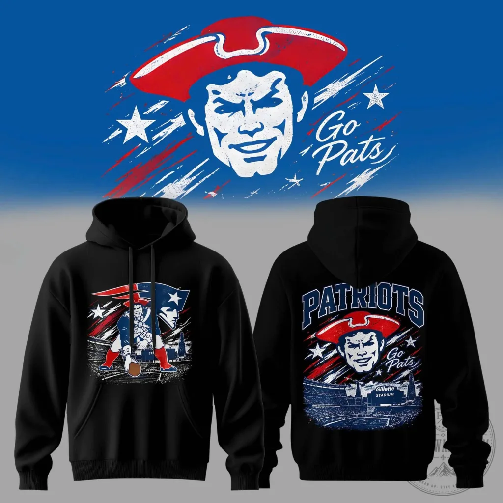 New England Patriots Pat Patriot Distressed Logo Football Fan Hoodie New England Patriots Pat Patriot Distressed Logo Football Fan Hoodie