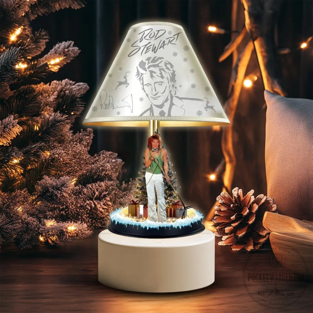 Rod Stewart Christmas Light Up Lamp with Signature and Festive Design Rod Stewart Christmas Light Up Lamp with Signature and Festive Design