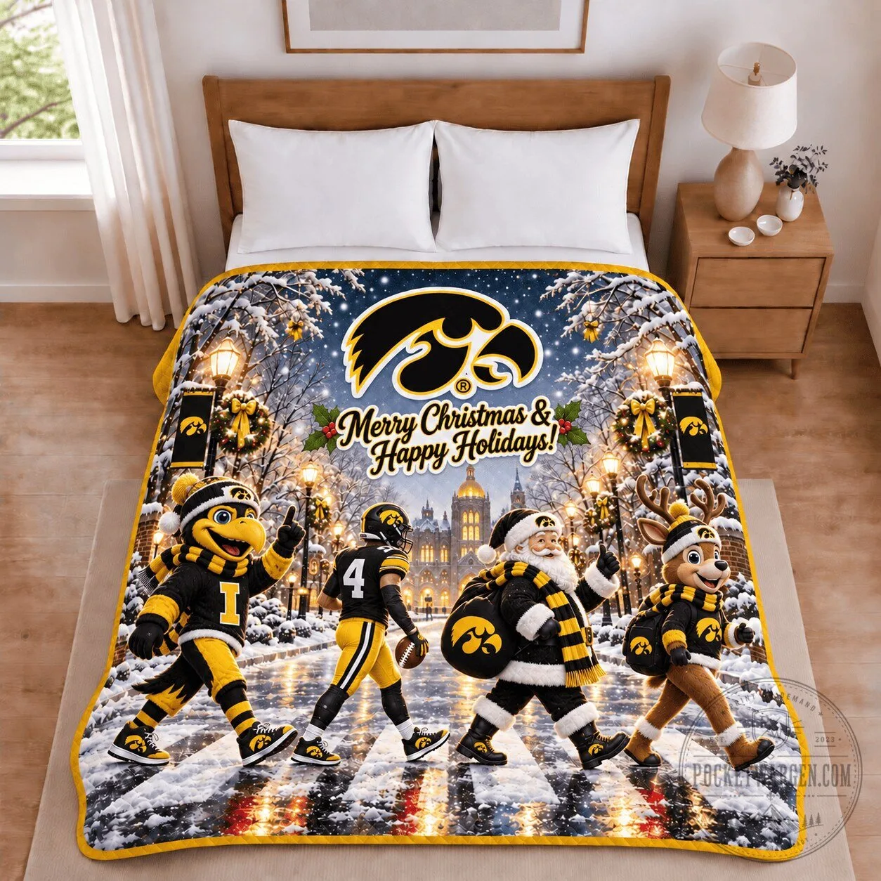 Iowa Hawkeyes Christmas Football Holiday Gift Blanket 5 Iowa Hawkeyes Christmas Football Holiday Gift Blanket