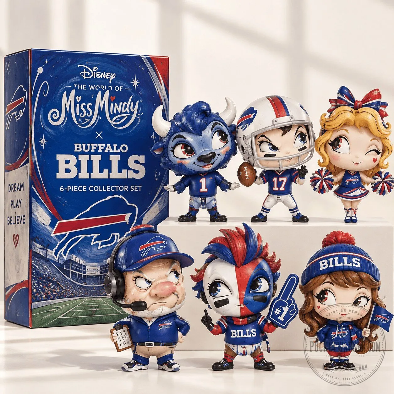 Disney Miss Mindy Buffalo Bills 6-Piece Collector Set Figurine 1 Disney Miss Mindy Buffalo Bills 6-Piece Collector Set Figurine