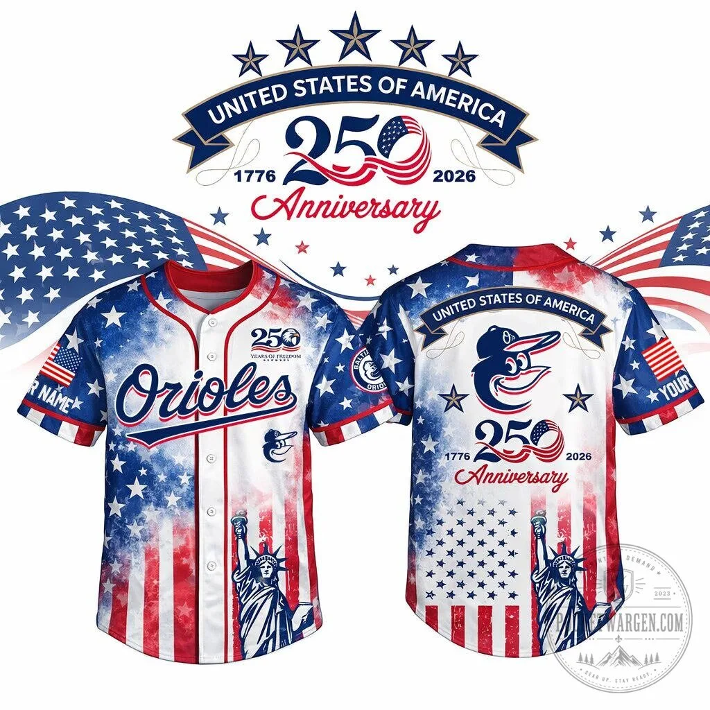 Baltimore Orioles United States of America 250th Anniversary Baseball Jersey
