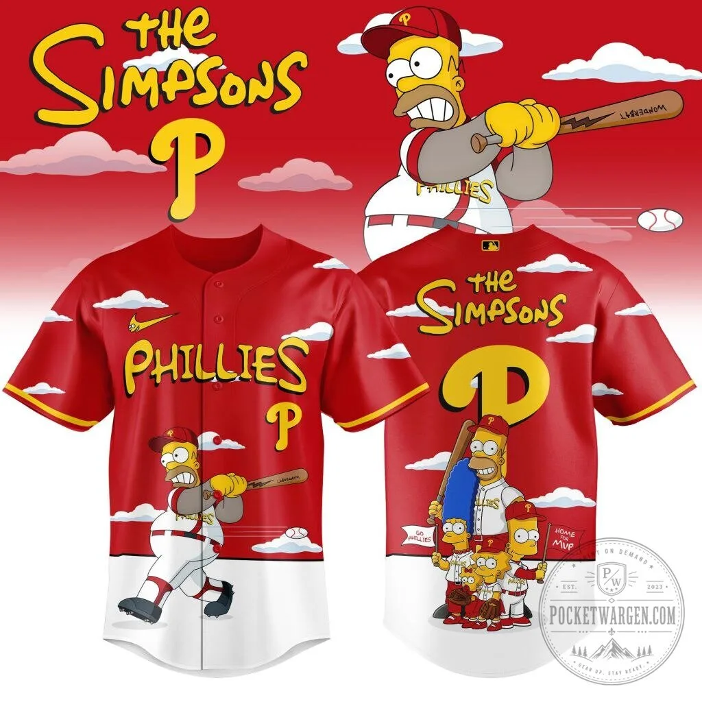 Homer Simpson Baseball Jersey for Philadelphia Phillies Fans from The Simpsons