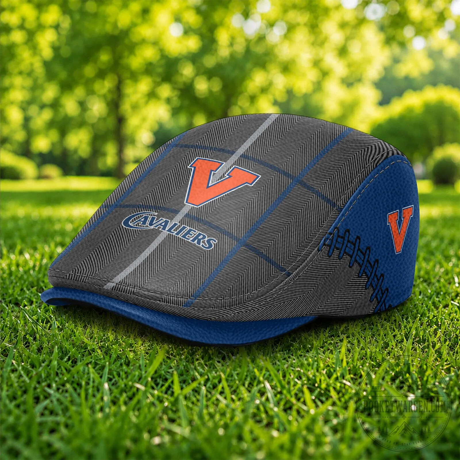 Virginia Cavaliers NCAA Plaid Pattern Golf Flat Cap Hat