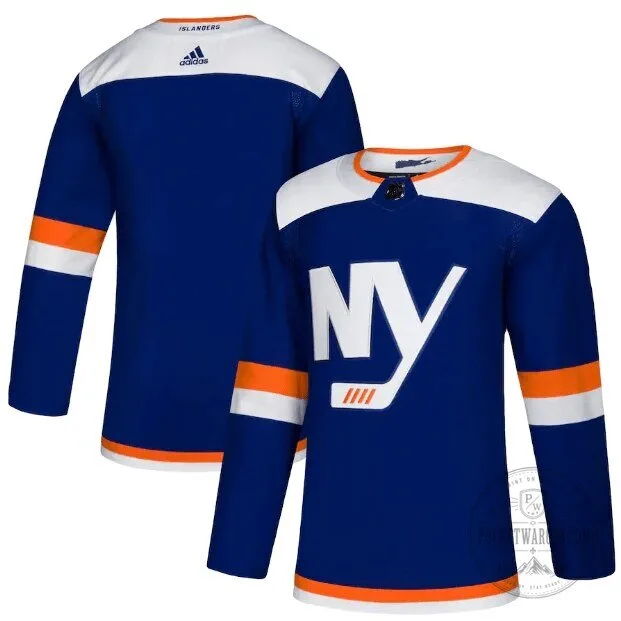 New York Islanders Blue and Orange Adidas Hockey Jersey
