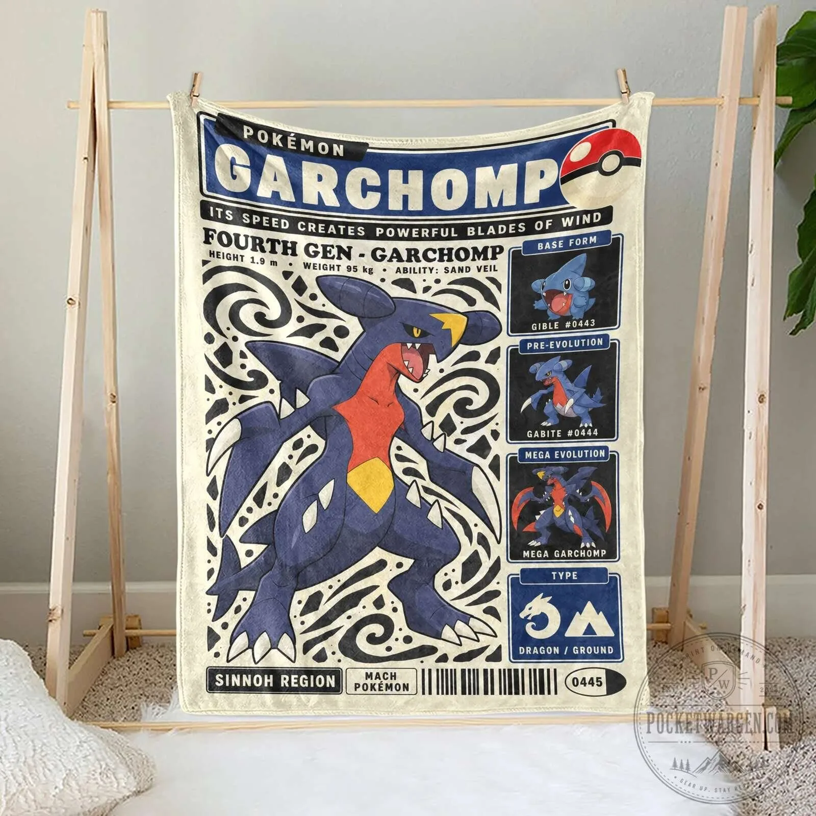 Pokemon Garchomp Evolution Chart Retro Design Soft Fleece Blanket 5 Pokemon Garchomp Evolution Chart Retro Design Soft Fleece Blanket